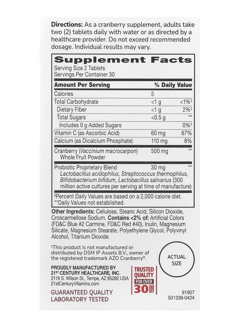 21st Century Cranberry Plus Probiotic, 60 Tablets, Packaging May Vary - Image 4