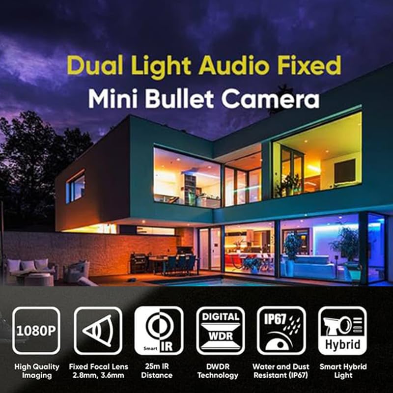 Clocite HIKVISION Full HD 16 CH DVR, 2 MP 16 Bullet Cameras [Color Night Vision + Built-in Audio MIC + Smart Dual Light + Motion Detection] + 4 TB HDD 8 CH SMPS 2 Nos + CCTV Cable + BNC & DC - Image 4