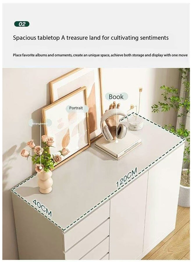 JCB CHIC Multifunctional Storage Cabinet,Nordic Kitchen Cabinet ,Edge Cabinet Tea Cabinet,Modern Living Room Wall Sideboard  Household Multi-layer Display Cabinet(120×40×89CM） - Image 4