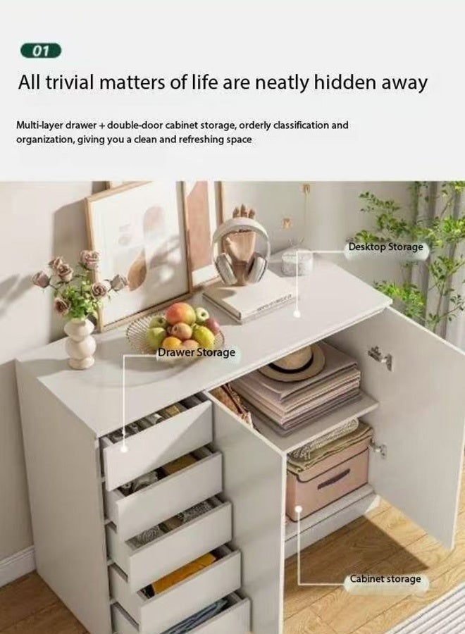 JCB CHIC Multifunctional Storage Cabinet,Nordic Kitchen Cabinet ,Edge Cabinet Tea Cabinet,Modern Living Room Wall Sideboard  Household Multi-layer Display Cabinet(120×40×89CM） - Image 3