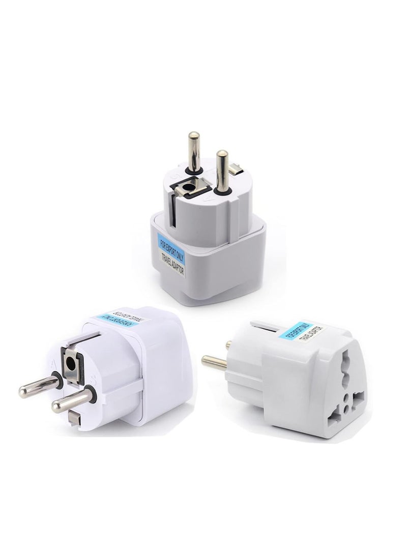 ECVV Travel Power Adapter, Universal Type E/F 2-Pin Plug Adapter Outlet, Adaptor for USA to Europe | EU Socket 6 Pieces | Use In Norway, Korea, Spain, Greece, Russa, Iceland