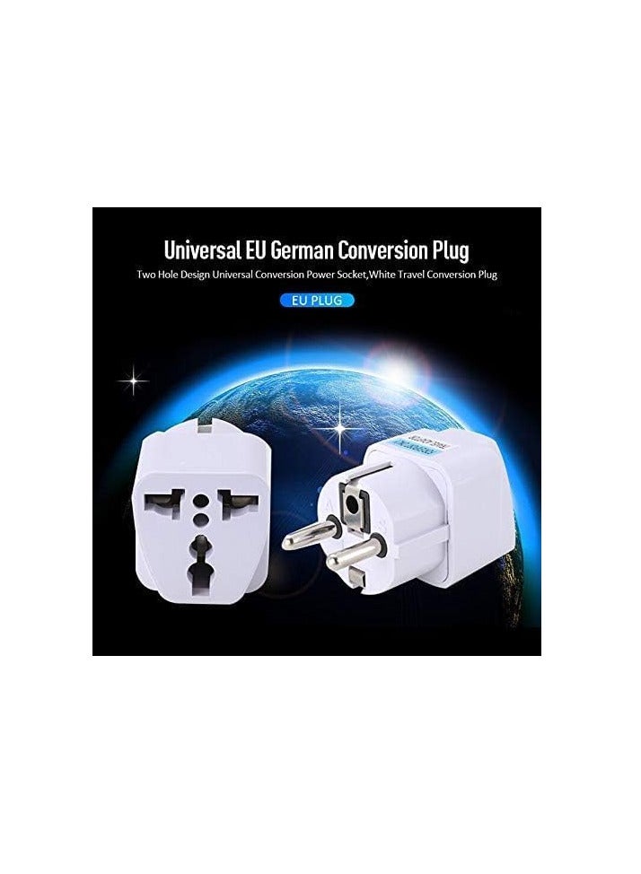 ECVV Travel Power Adapter, Universal Type E/F 2-Pin Plug Adapter Outlet, Adaptor for USA to Europe | EU Socket 6 Pieces | Use In Norway, Korea, Spain, Greece, Russa, Iceland