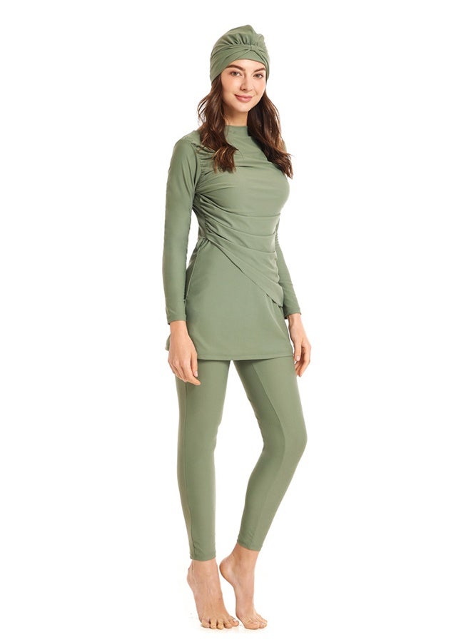 JiuAn Womens Muslim Swimsuits Full Coverage Long Sleeve Swimwear Burkini Hijab Bathing Suit - Image 2
