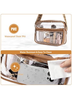 Bostanten Clear Purses For Women Stadium Approved Clear Bags Small Crossbody Bags Trendy For Concerts Sports (Brownguitar Strap)  - Image 5
