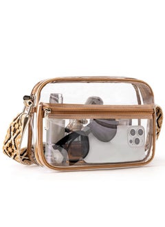 Bostanten Clear Purses For Women Stadium Approved Clear Bags Small Crossbody Bags Trendy For Concerts Sports (Brownguitar Strap)  - Image 1