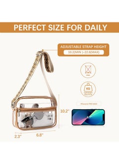 Bostanten Clear Purses For Women Stadium Approved Clear Bags Small Crossbody Bags Trendy For Concerts Sports (Brownguitar Strap)  - Image 2