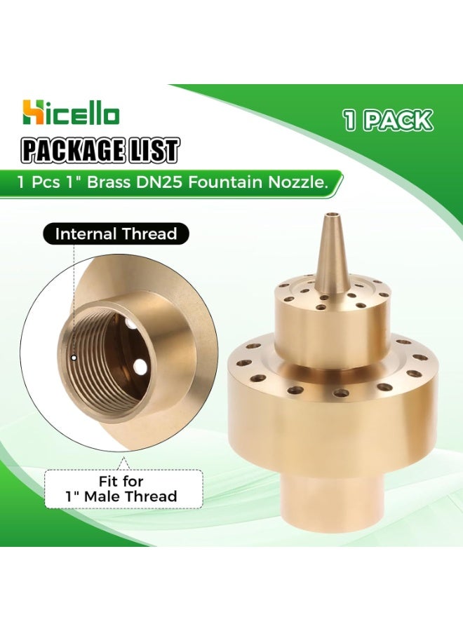 Hicello 1" (G1/DN25) Brass Fountain Nozzle â€“ Spray Height 1.5M, Coverage 1.3M, for Garden Pond & Decorative Water Features â€“ [Size: Fit for 1 Inch Male Thread Only] - Image 5