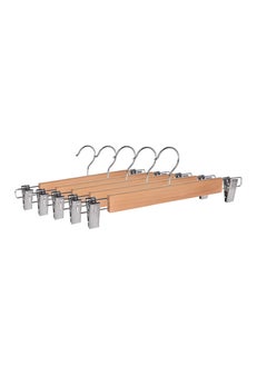 Aster A Set Of 4  Pants Skirt Hangers, Hangers Clothes With 360° Swivel, Metal Bar with pants/skirt clips, natural color, (10-Pack)  - Image 1