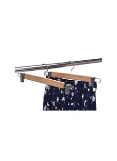 Aster A Set Of 4  Pants Skirt Hangers, Hangers Clothes With 360° Swivel, Metal Bar with pants/skirt clips, natural color, (10-Pack)  - Image 4