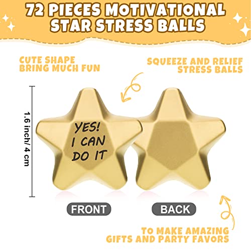 DEEKIN 72 Pieces Star Stress Balls 16 Inch Mini Foam Ball Stress Relief Toys for Teens Adults Student Prizes Party Bag FillersMotivational Style - Image 5