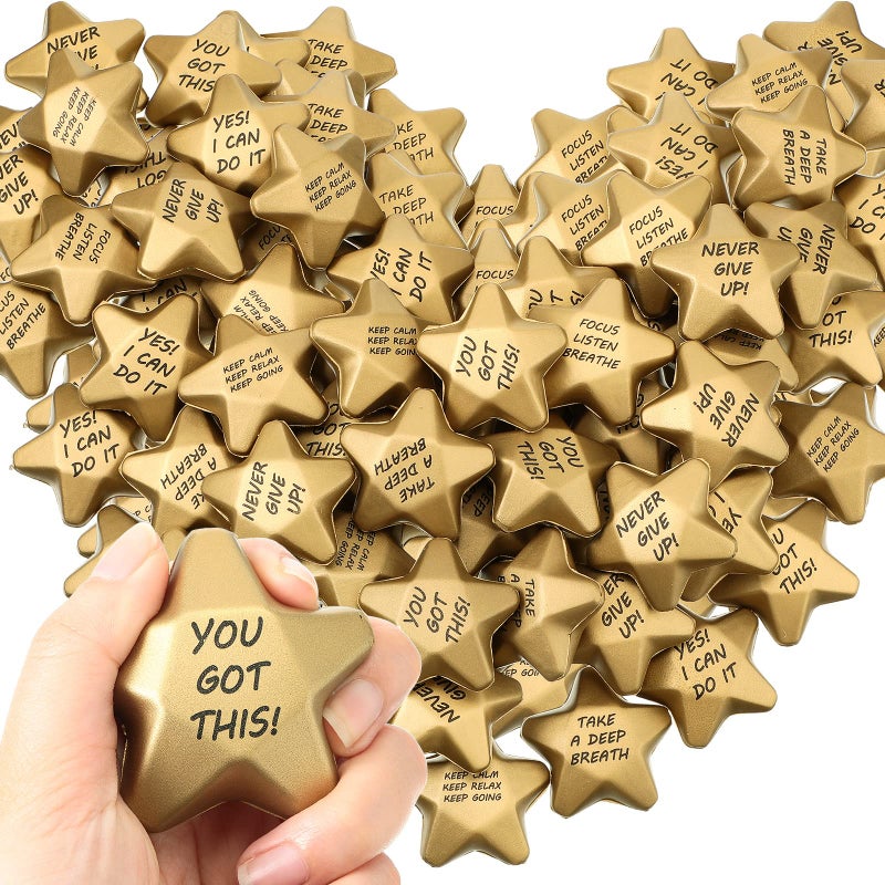 DEEKIN 72 Pieces Star Stress Balls 16 Inch Mini Foam Ball Stress Relief Toys for Teens Adults Student Prizes Party Bag FillersMotivational Style - Image 4