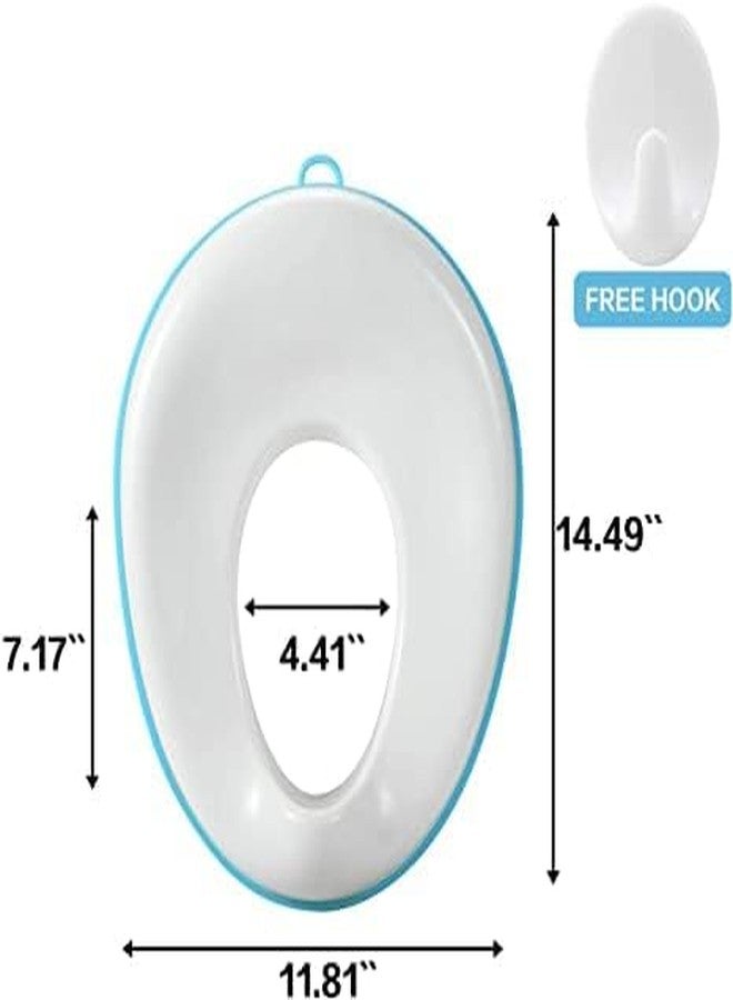 Xpandio Potty Training Seat for Boys And Girls, Fits Round & Oval Toilets, Non-Slip with Splash Guard, Includes Free Storage Hook (Blue), Plastic - Image 3