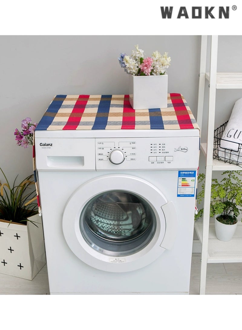 WAOKN Modern Minimalist Plaid Appliance Covers, Dust - proof for Fridges, Washing Machines & Bedside Tables. Stylish and Practical Home Decor with Attractive Patterned Protection. - Image 3