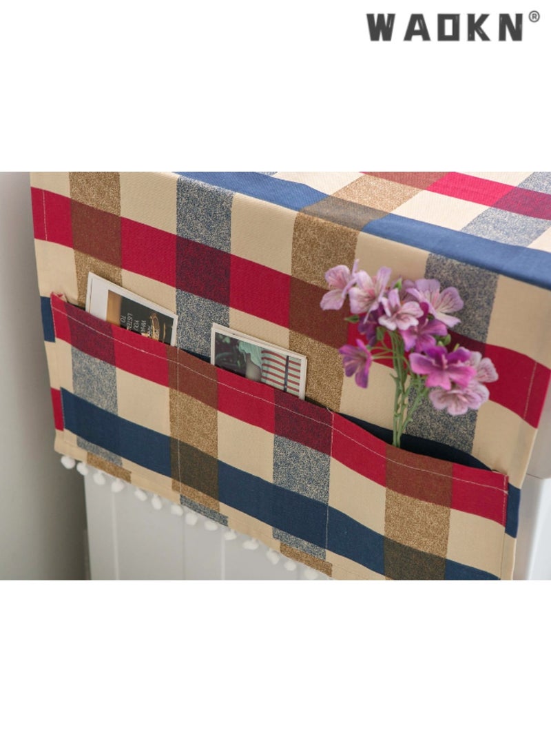 WAOKN Modern Minimalist Plaid Appliance Covers, Dust - proof for Fridges, Washing Machines & Bedside Tables. Stylish and Practical Home Decor with Attractive Patterned Protection. - Image 5