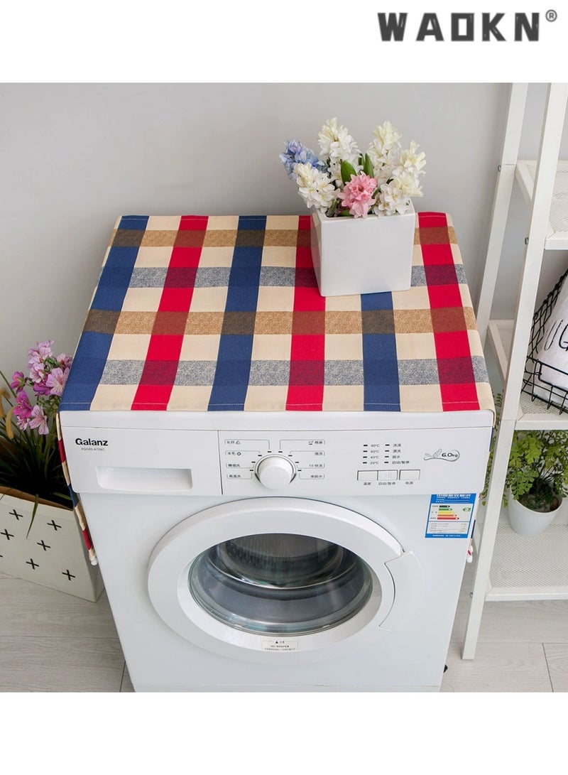 WAOKN Modern Minimalist Plaid Appliance Covers, Dust - proof for Fridges, Washing Machines & Bedside Tables. Stylish and Practical Home Decor with Attractive Patterned Protection. - Image 2