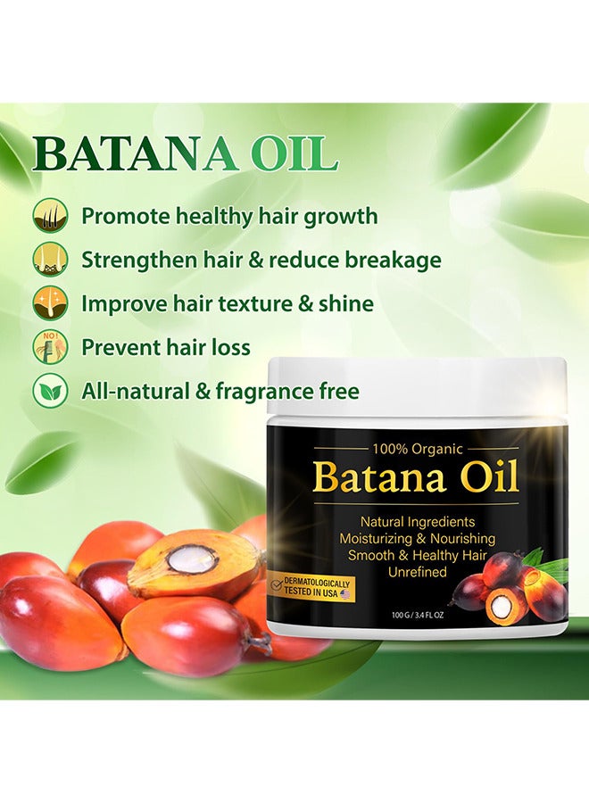 Organic & Botanic 100% Natural Batana Oil For Hair Growth By Organic, Unrefined Batana Oil For Visibly Thicker And Stronger Hair, Prevent Hair Loss, Repairs Damaged Hair, Leaves Hair Smoother,  3.4OZ/100ML - Image 3
