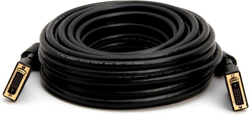 Cmple - DVI Cable 50ft, DVI to DVI Dual Link Monitor Cable Digital (24+1) Male DVI Cable for Gaming PC, Laptop, Projector, DVD, Monitor - Black - Image 2