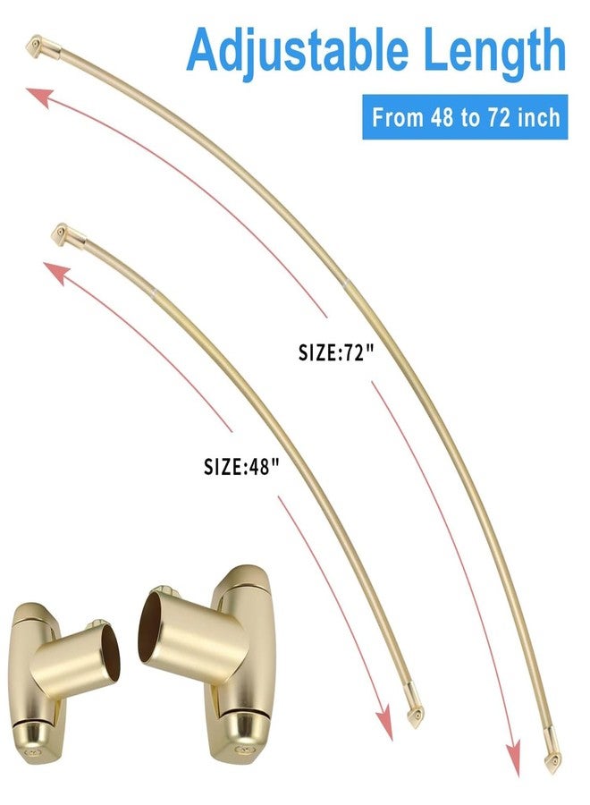TOPROD Curved Shower Curtain Rod, TOPROD Round Shower Curtain Rod 48 to 72 Inches Adjustable, Rounded Bowed Stainless Steel Shower Rods for Bathroom, Bathtub, More Shower Space, Gold, Need to Drill - Image 3