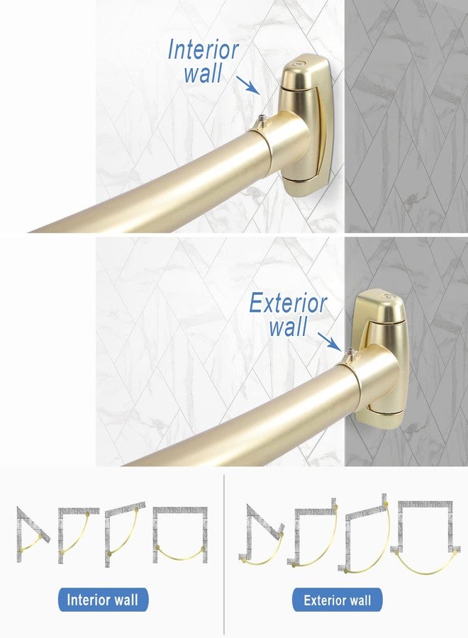 TOPROD Curved Shower Curtain Rod, TOPROD Round Shower Curtain Rod 48 to 72 Inches Adjustable, Rounded Bowed Stainless Steel Shower Rods for Bathroom, Bathtub, More Shower Space, Gold, Need to Drill - Image 5