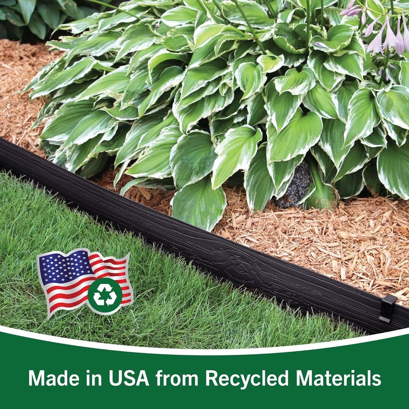 MasterMark Terrace Board, Landscape Coiled Edging, Grass Barrier, Bender Board, Flower Bed, Vegetable Garden Borders 5 in. x 40 ft. with 10 Stakes (Black) - Image 5