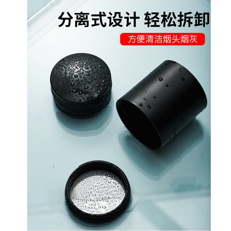 Creative Car Ashtray with Aluminum Alloy Liner, Lid and LED Light - Image 2