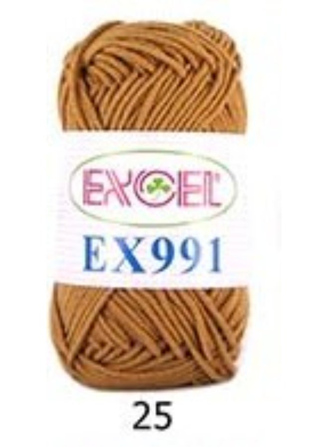 Excel EX991 Crochet Yarn Brown 25 - Image 1