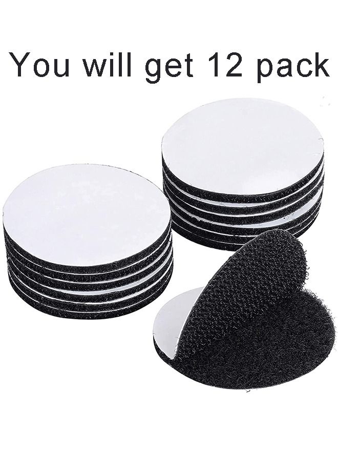 12pcs Adhesive Tape Sticky Back Hook Loop Dots Double Sided Industrial Strength Heavy Duty Rug Carpet Gripper Pad Mounting Tape for Wall Decor or Tools Hanging - Image 2