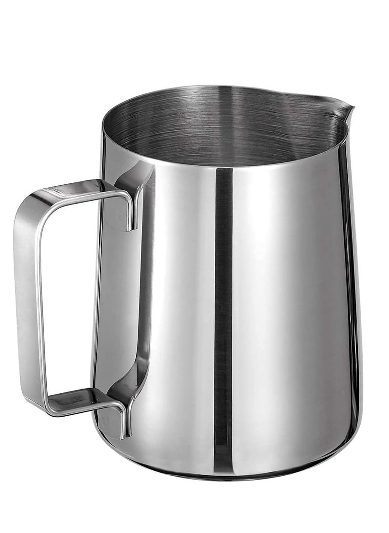 Home Care Stainless Steel 600ml Milk Frothing Pitcher Measurements on Both Sides Inside Plus eBook & Microfiber Cloth Perfect for Espresso Machines Milk Frothers Latte Art, Silver  - Image 5
