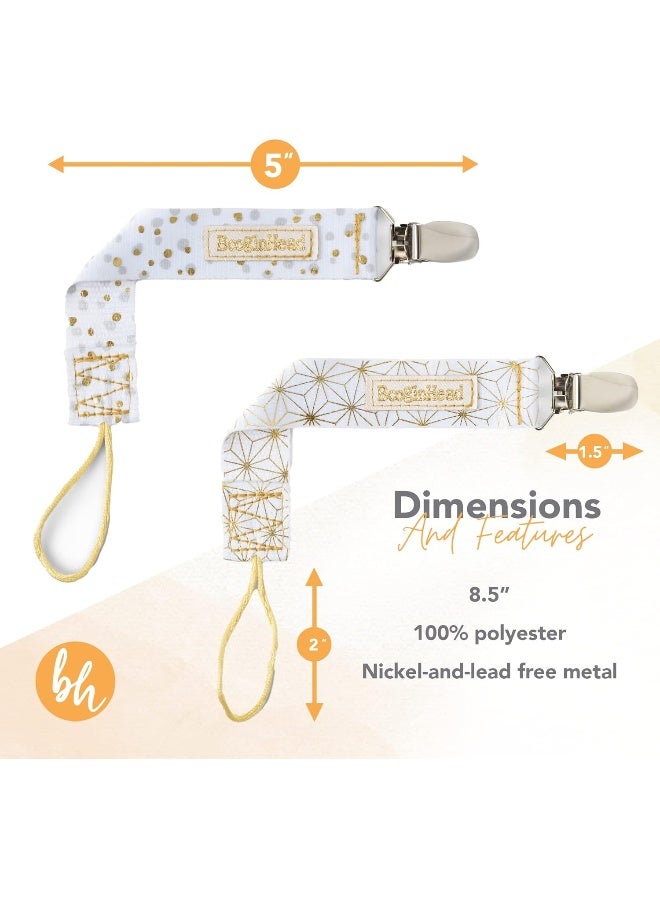 BooginHead Luxe Pacifier Holder Baby Pacifier Clips 2-Pack, Plush Blue and Gray - Image 3