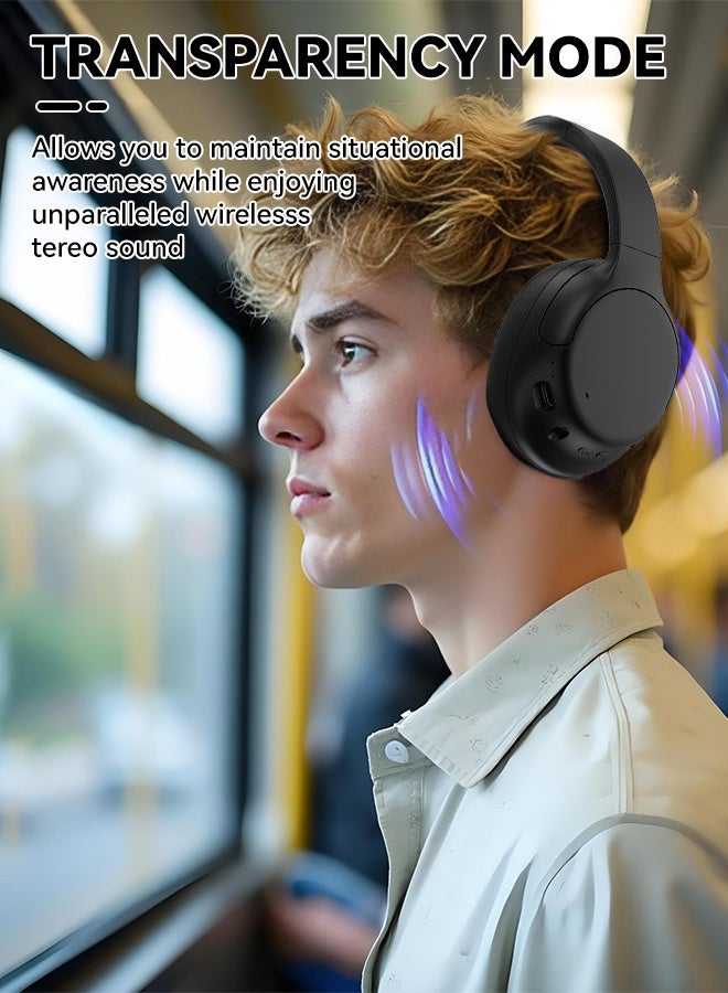 Wireless Bluetooth Headphones with ANC, Over-Ear Noise Cancelling Headset, 40H Playtime, Compatible with PC, Android, and iPhone - Image 3