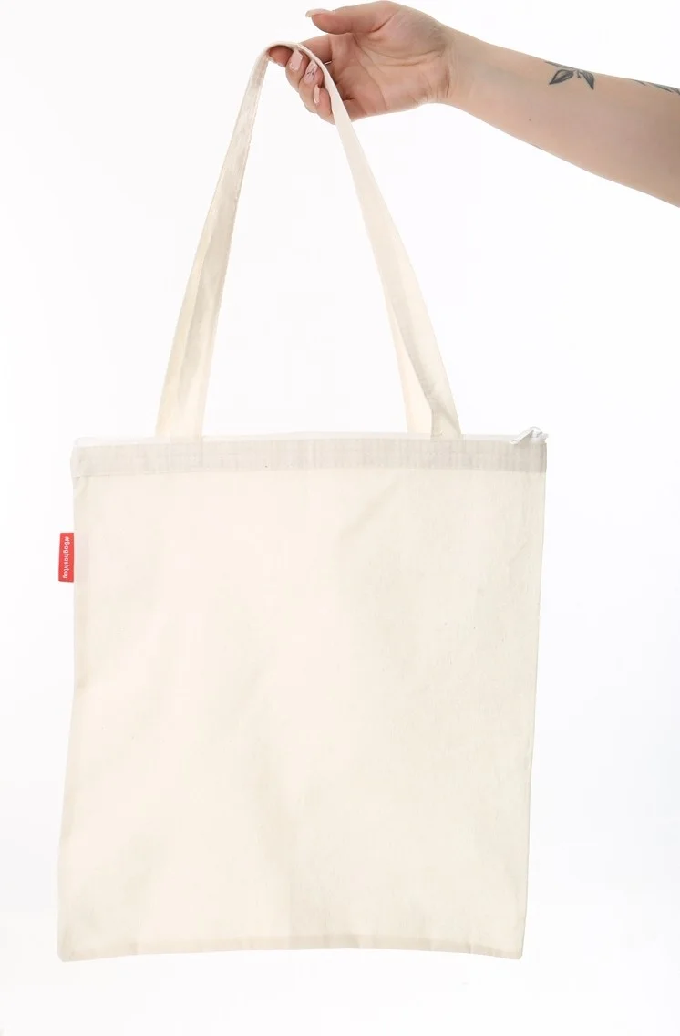 Baghashtag Zippered Unprinted Cloth Bag