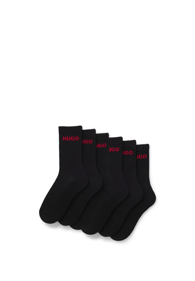 هوجو عبوة من ست جوارب قصيرة بشعار