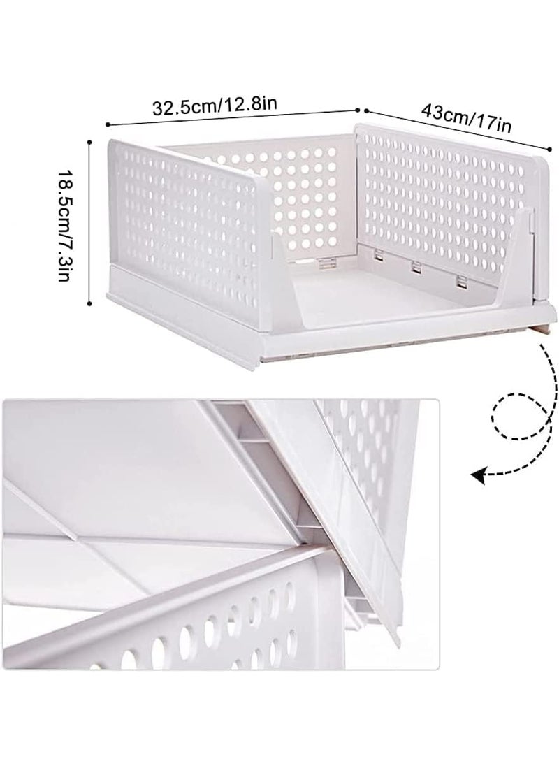 Perpetual Perpetual Cloth Organizer For Wardrobe Cupboard Organizer for Clothes Foldable and Stackable Closet Organizer Drawer Organiser for Clothes Multi Purpose Plastic Shirts Pack Of 1 Large  - Image 4