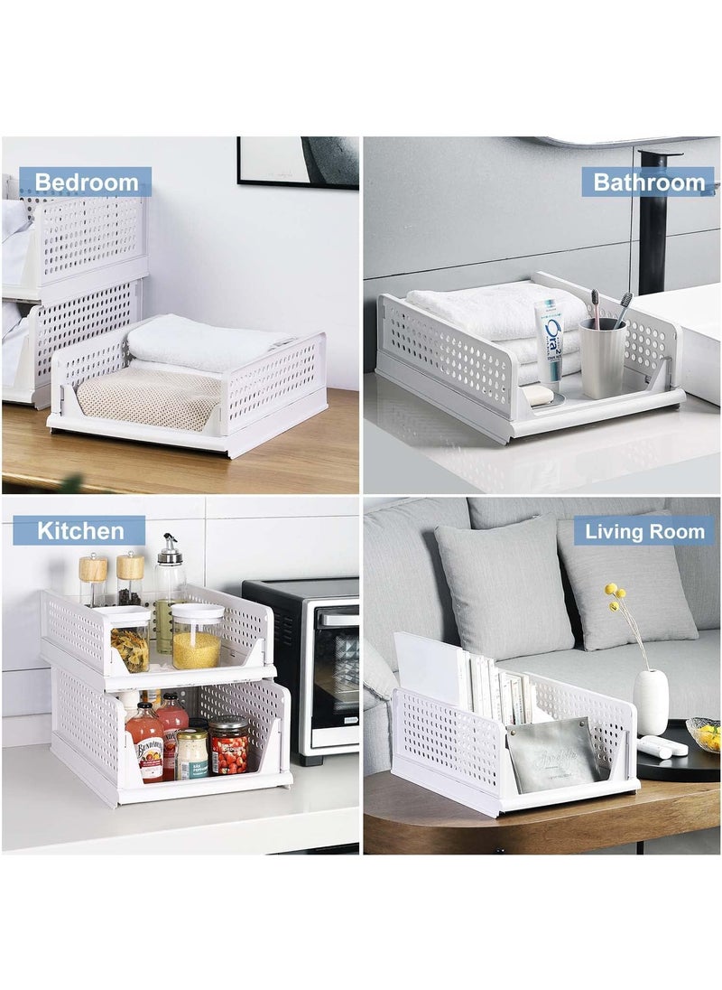 Perpetual Perpetual Cloth Organizer For Wardrobe Cupboard Organizer for Clothes Foldable and Stackable Closet Organizer Drawer Organiser for Clothes Multi Purpose Plastic Shirts Pack Of 1 Large  - Image 3