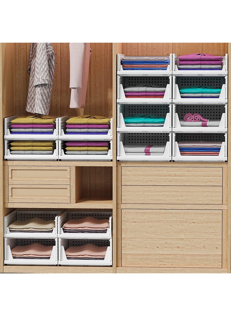 Perpetual Perpetual Cloth Organizer For Wardrobe Cupboard Organizer for Clothes Foldable and Stackable Closet Organizer Drawer Organiser for Clothes Multi Purpose Plastic Shirts Pack Of 1 Large  - Image 2