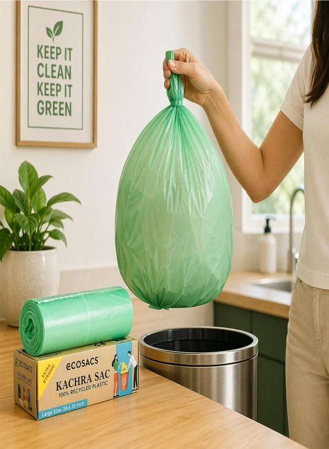 ECOSAC Kachra Sack Garbage Bags with Ties | Degradable & Eco-Friendly Trash Bags | Leak-Proof & Strong | Small Size (19 x 21 Inches) | 30 Rolls | Sustainably Made | Pack of 3 - Image 2