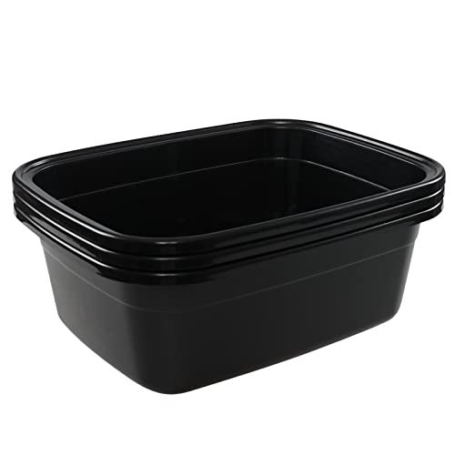 HOMMP 3-Pack 18 Quart Large Dishpan Wash Basin, Commercial Tote Bus Boxes - Image 1