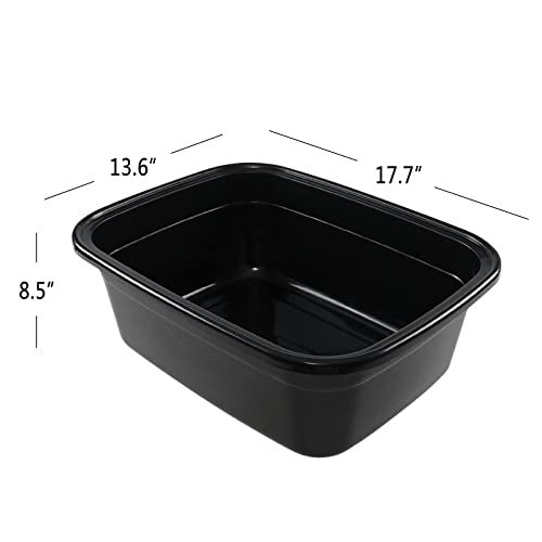 HOMMP 3-Pack 18 Quart Large Dishpan Wash Basin, Commercial Tote Bus Boxes - Image 2