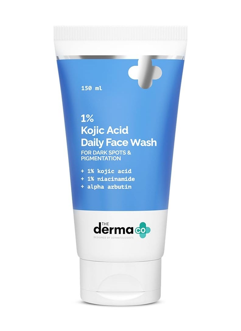 THE derma Co The Derma Co 1% Kojic Acid Face Wash I With Niacinamide & Alpha Arbutin I Reduces Dark Spots & Pigmentation I Cleanses & Brightens Skin I Non-Drying Formula I For All Skin Types - 150 ml  - Image 1