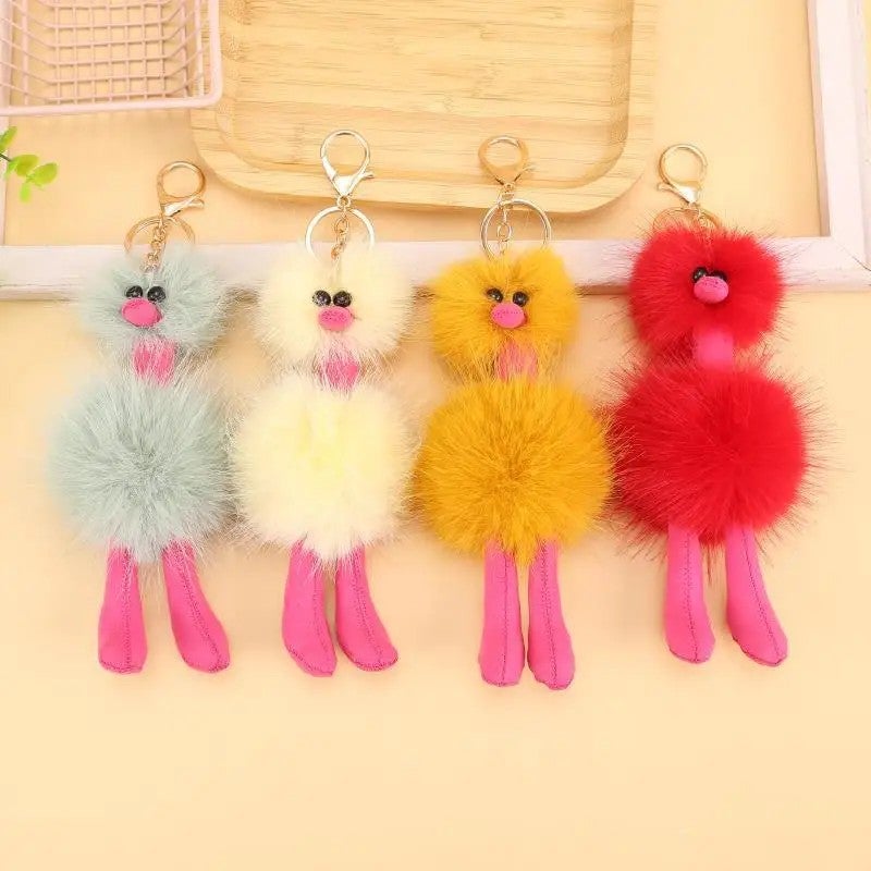 Y&D New Rainbow Color Pompom Key Chain Fried Doll Package Car Ornaments Exquisite Gifts Children Toys - Image 4