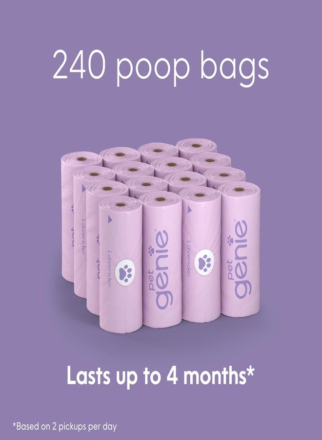 Pet Genie, Dog Poop Bags Rolls Scented, Extra Strong & Leak-Proof for Dogs, Lavender Scented, Easy Tear Pet Waste Bags, Made from 65% Recycled Plastic, 16 Rolls (240 Count) - Image 2
