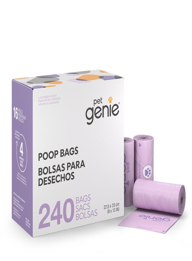 Pet Genie, Dog Poop Bags Rolls Scented, Extra Strong & Leak-Proof for Dogs, Lavender Scented, Easy Tear Pet Waste Bags, Made from 65% Recycled Plastic, 16 Rolls (240 Count) - Image 1
