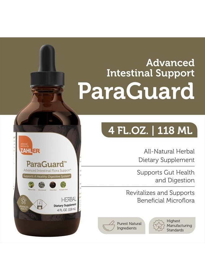 Zahler قطرات تنظيف ParaGuard السائلة - مكمل ديتوكس لصحة الأمعاء - التركيبة تحتوي على الشيح، فص الثوم، بذور اليقطين، القرنفل والمزيد - تنظيف طبيعي للديتوكس للبشر - معتمد كوشير (4 أونصات) - Image 2