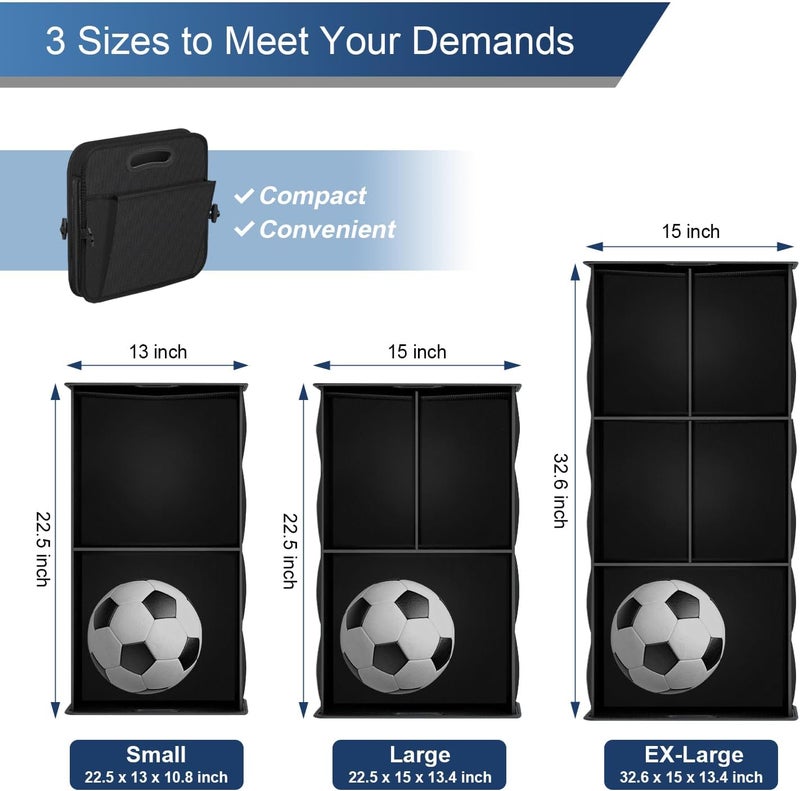 Car Trunk Organizer - Black, Collapsible with 11 Compartments - Image 3