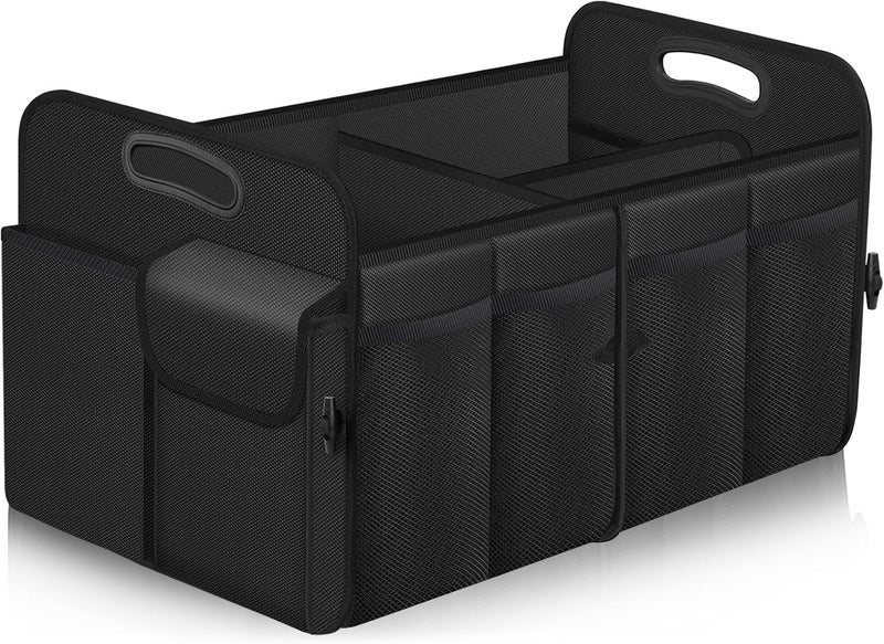 Car Trunk Organizer - Black, Collapsible with 11 Compartments - Image 1