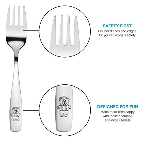 GlossyEnd 15 Piece Stainless Steel Kids Cutlery, Child and Toddler Safe Flatware, Kids Silverware, Kids Utensil Set Includes 5 Knives, 5 Forks, 5 Spoons, Total of 5 Place Settings, Ideal for Home and Preschools - Image 2