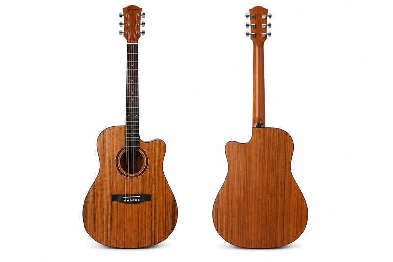 ميغاريا جيتار أكوستيك MEGARYA Vintage Mahogany بالحجم الكامل، 6 أوتار، تصميم Cutaway مع 20 فريت، بلمسة نهائية طبيعية بنمط خشبي، مناسب للبالغين والمبتدئين والطلاب والتدريب والدروس الموسيقية - Image 4
