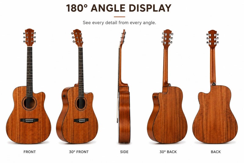 ميغاريا جيتار أكوستيك MEGARYA Vintage Mahogany بالحجم الكامل، 6 أوتار، تصميم Cutaway مع 20 فريت، بلمسة نهائية طبيعية بنمط خشبي، مناسب للبالغين والمبتدئين والطلاب والتدريب والدروس الموسيقية - Image 3