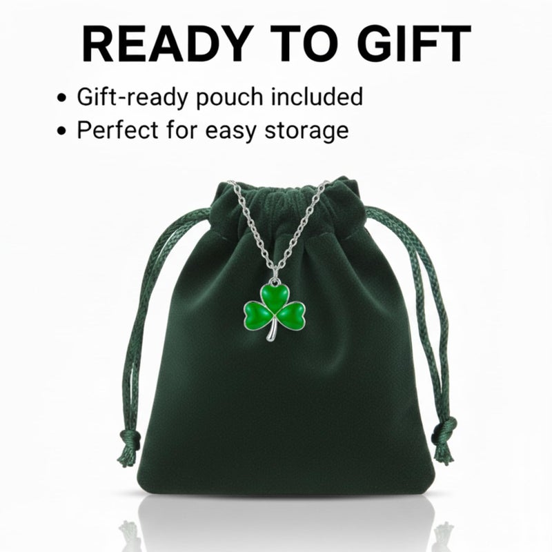 Zeptrix St Patricks Day Necklace,Irish Shamrock Clover Green Necklace for Women St Patricks Day Accessories Handmade Lucky Pendant Three Leaf Necklaces St. Patrick's Day Decorations Holiday Jewelry Gift (shamrock necklaces-2) - Image 2