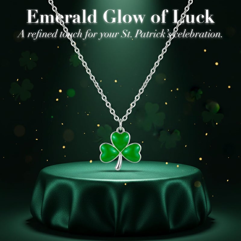 Zeptrix St Patricks Day Necklace,Irish Shamrock Clover Green Necklace for Women St Patricks Day Accessories Handmade Lucky Pendant Three Leaf Necklaces St. Patrick's Day Decorations Holiday Jewelry Gift (shamrock necklaces-2) - Image 4